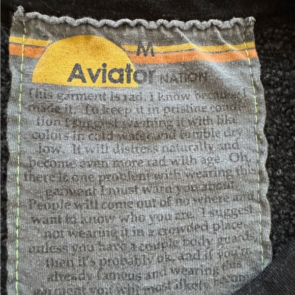 Aviator Nation Bolt Fade ombré Crew Sweatshirt sz Medium black pink purple - Picture 11 of 11